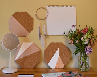 Rose Gold Corkboard Wall Tile: Half & Half
