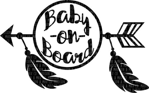 Download Baby on Board PNG dxf jpg jpeg Silhouette Files Cricut