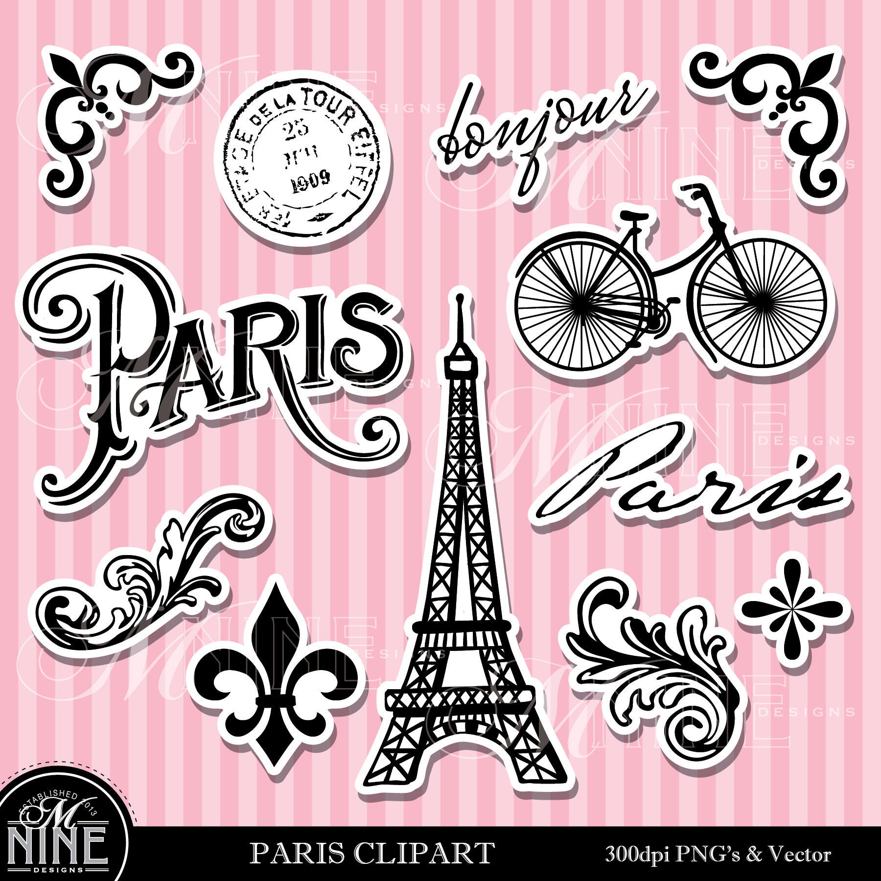 Download Paris Sticker Clip Art / Parisian Clipart Downloads / Paris
