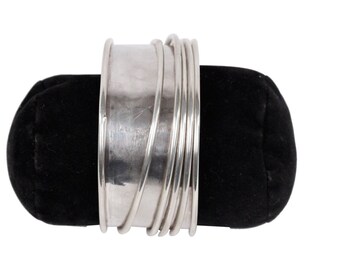 BATTISTONI Vintage Silver metal CUFF BRACELET Bangle