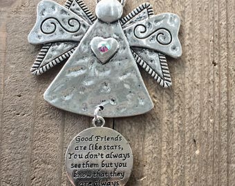 Good friends are like stars, Ornament Friend, Best Friend Ornament, Friends Forever Ornament, Friend Christmas ornament, friend angel orname