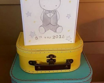 Little boy greeting card handrawn original