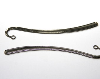 2 PCs. bookmark blanks / metal bookmark / black - gun metal / 122mm LZ28