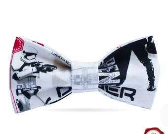 Stormtrooper bow tie / movie bow tie/ geek bow tie / gift for him / white and black bow tie / men's accessories / women's accessories