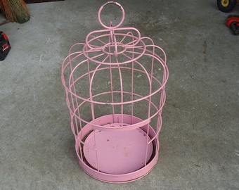 vintage pink bird cage small,decorative hanging wire metal bird cage,plant stand decor display