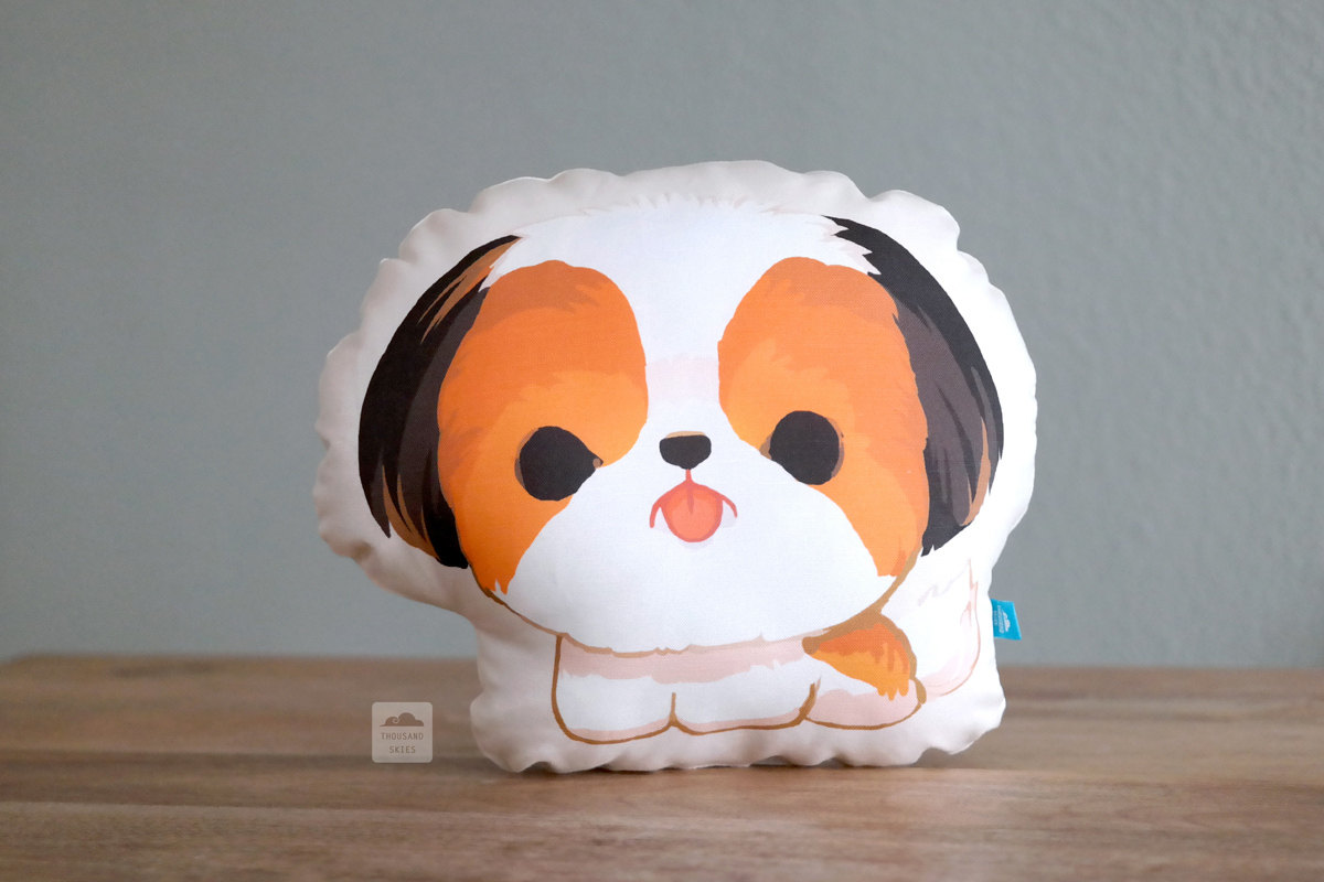 shih tzu christmas pillow