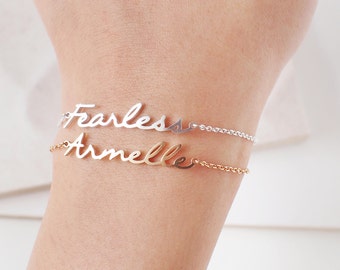 Custom Mantra Bracelet - Custom Name Bracelet - Personalized Baby Name - Bridesmaid Gifts - Quality Silver, Gold, Rose Gold Jewelry-#LA03F62