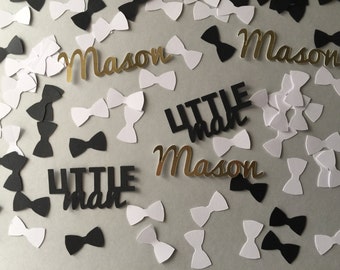 Little Man Baby Shower Personalized Confetti - Bow Ties and Name Confetti - 350 pieces