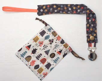 Pacifier attached fabric "Forest"