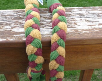 handmade Fleece braided dog tug toy- dog tug toy- fleece tug toy- small dog toy