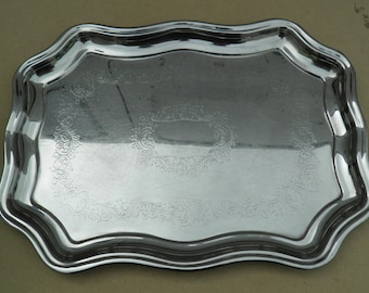 Serving Tray - Stainless Steel - Swan Brand - Vintage Stainless Steel