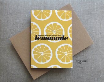 Cheer up Card, 'When life gives you lemons' card, Thinking of you Card, Best Wishes Card