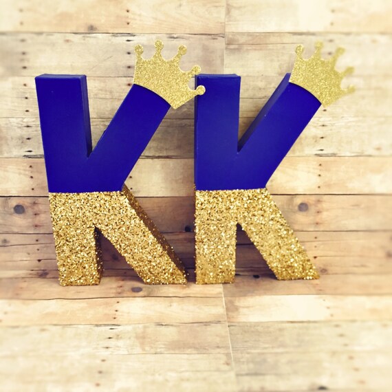 glitter letters royal blue king letters glitter gold crown