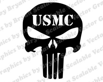 Punisher USMC dxf,png,SVG,EPS files,Silhouette Files,Scan n Cut files,Cricut Files,Digital cut file