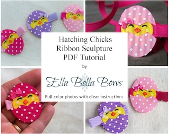 Sale price ** Instant Download, Hatching Chick Ribbon Sculpture TUTORIAL in PDF
