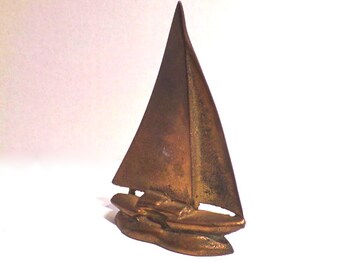 Vintage Brass Sailboat