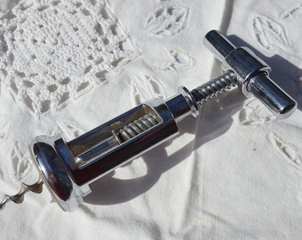 French Flynut Corkscrew,vintage metal corkscrew , wine bottle opener kitchen utensil
