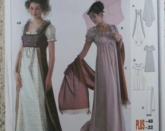 Burda 2493, Costume Sewing Pattern, Misses' Josephine Dress Costume Pattern, Sewing Pattern, Sizes 10-22, Uncut