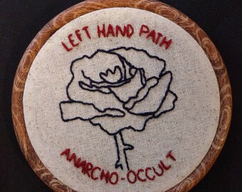 BLACK ROSE Embroidery Hoop Wall Art
