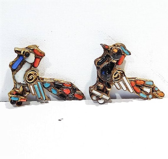 Victorian Zuni Bird Pins / Circa 1850s - 1870s / Civil War Era / Native American Jewelry