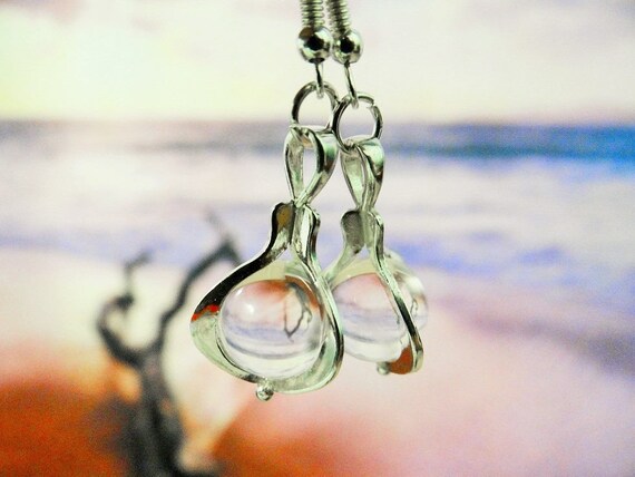 Quartz Gypsy Magic Crystal Ball Sterling Silver .925 Earrings Clear Crystal Boho Hippie Wicca Pagan Full Moon Earring Ear Ring Rings Earings