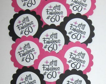 60th Birthday Cupcake Toppers/Party Picks Item #1720