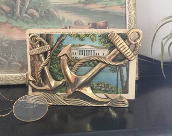 Brass Letter Napkin Holder Nautical Anchors
