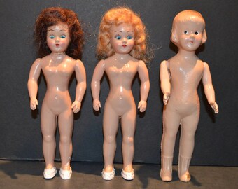 Set of Three Vintage 1940's - 1950's Fashion Dolls