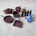 Dollhouse Dishes Miniature Pots Pans Pop Bottles Tea Set TC Superior Toys 1980s Bakelite Style Doll Kitchen Ware Easter Basket Gift