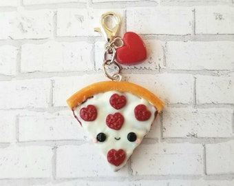 Kawaii Pizza Charm, Cute Food, Food Jewelry, Pizza Charm, Stich Marker, Kawaii Charm, Food Charm, Miniature Food, Pizza Jewelry