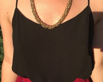 25% off - Vintage Goldtone Byzantine Chain Necklace - 24" - Free US shg