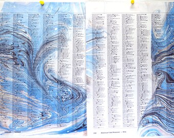 marbelized paper with special effects (7ab), upcycled