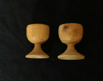 Vintage Handcarved Mini Treenware Cups