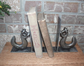 Pair Shiny Steel Hook Book Ends