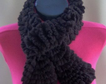 SCARF woman Brown ruffled effect