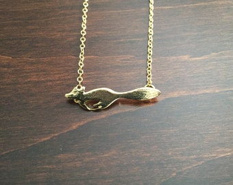 Gold Squirrel Necklace, Squirrel, Squirrel Jewelry, Squirrel Pendant, Animal Necklace, Animal Jewelry, Gold Necklace, Gold Jewelry, Necklace