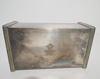 Rustic Vintage Brass Kitchen Match Holder