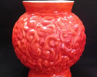 Royal Haeger Groovy Orange Vase