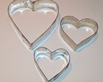 Vintage Metal Heart Cookie Cutters