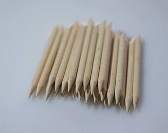 30pcs 2.5" 2-way Nail Art Orange Wood Sticks Cuticle Pusher Remover Manicure Pedicure Tool #FREE SHIPPING