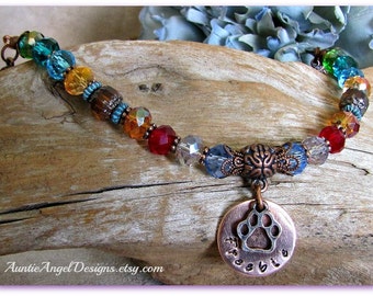 Rainbow Bridge, Pet Memorial Jewelry, Pet Sympathy Gift, Rainbow Bridge Bracelet, Pet Loss Jewelry, Death of Pet Gift, Stamped Pet Sympathy