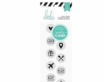 Heidi Swapp Memory Planner 10 pc. Acrylic Stamp Set Hello Beautiful