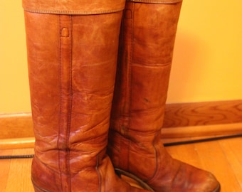 Vintage FRYE 1970's tall campus boots size womens 8B Made in USA 8