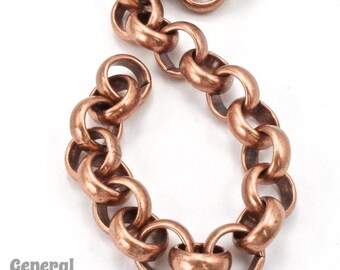 11mm Antique Copper Rolo Chain #CC230