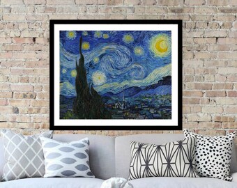 The Starry Night - Van Gogh - Art print framed wall art, photo prints, von Gogh