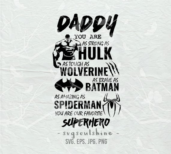 Download Superhero Daddy SVG Superhero Dad File Silhouette Cut File