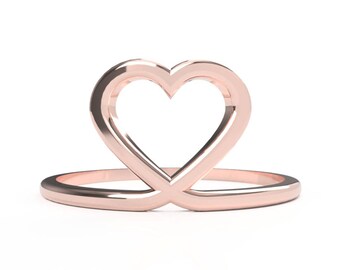 Heart shaped ring - Anniversary ring - Gift for her - Gift for wife - Lovers Ring