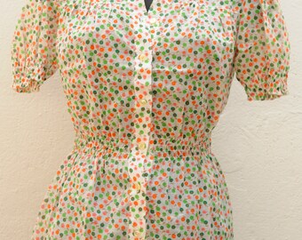 Vintage 70s floral shirt Size 36-38 FR