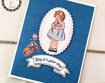 Pretty Birthday Handmade Greeting Card - Stampin' Up Birthday Memories Girl