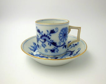 A Meissen mocha demitasse cup and saucer